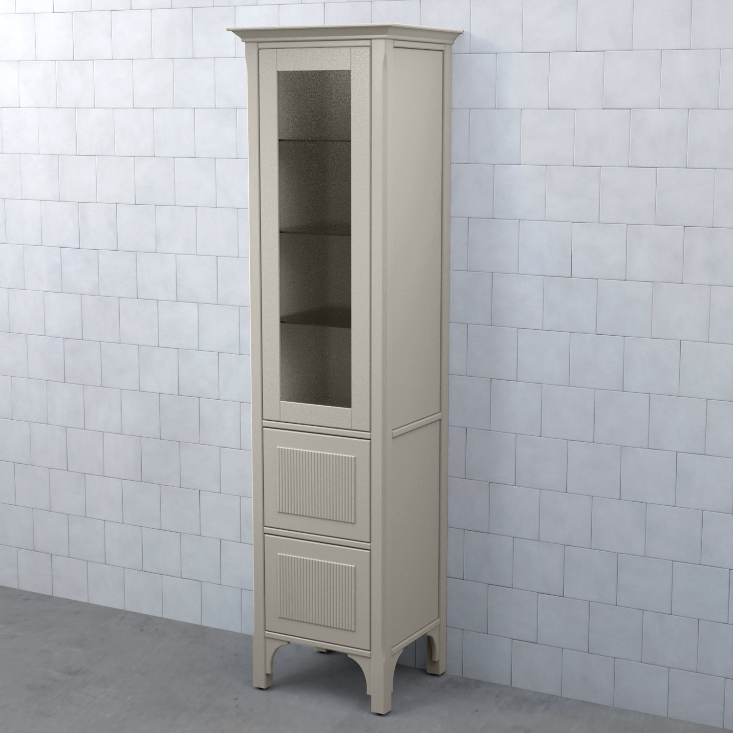 Högskåp Björbo Badrum Saga Vitrinlucka